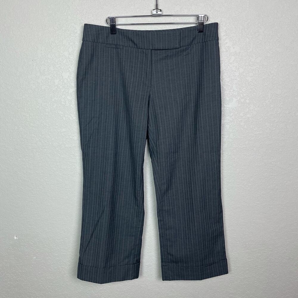 NY&CO Cropped Stripe Dress Pants Sz 8